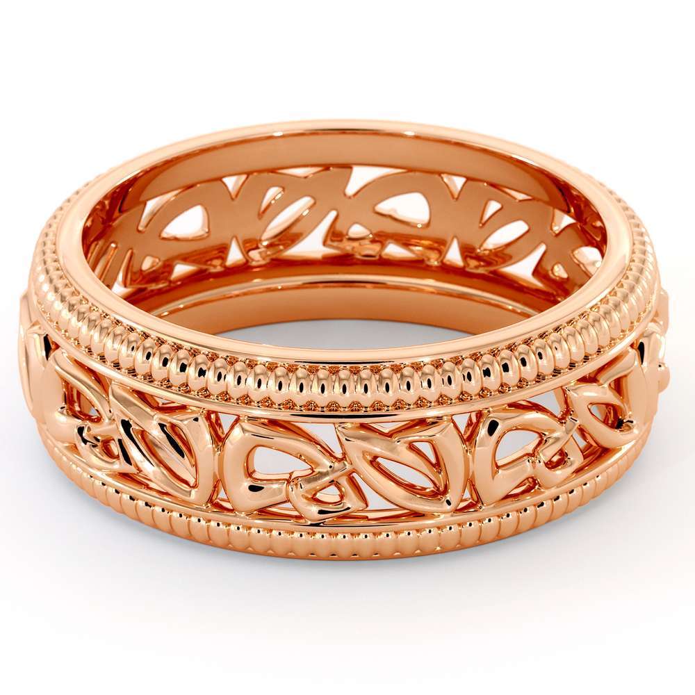MB-0018 Wedding Band For Men-14K Rose Gold Handmade Wedding Band-Vintage Wedding Ring 2 Wedding Band For Men-14K Rose Gold Handmade Wedding Band-Vintage Wedding Ring