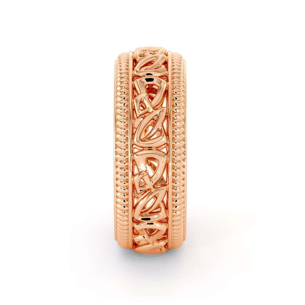 MB-0018 Wedding Band For Men-14K Rose Gold Handmade Wedding Band-Vintage Wedding Ring 3 Wedding Band For Men-14K Rose Gold Handmade Wedding Band-Vintage Wedding Ring