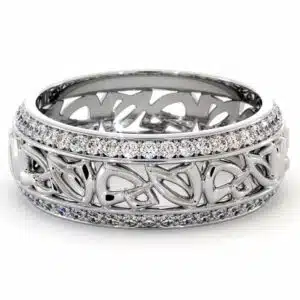 White Gold Wedding Band Women Wedding Band Natural Diamond Wedding Band