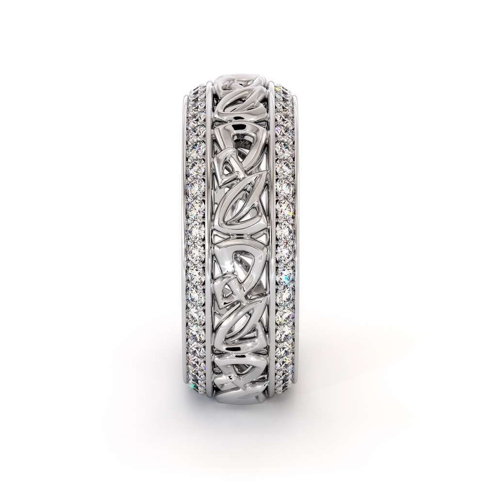 White Gold Wedding Band Women Wedding Band Natural Diamond Wedding Band