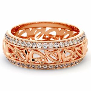 Rose Gold Wedding Band Women Wedding Band Natural Diamond Wedding Band