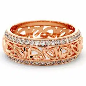 Rose Gold Wedding Band Women Wedding Band Natural Diamond Wedding Band