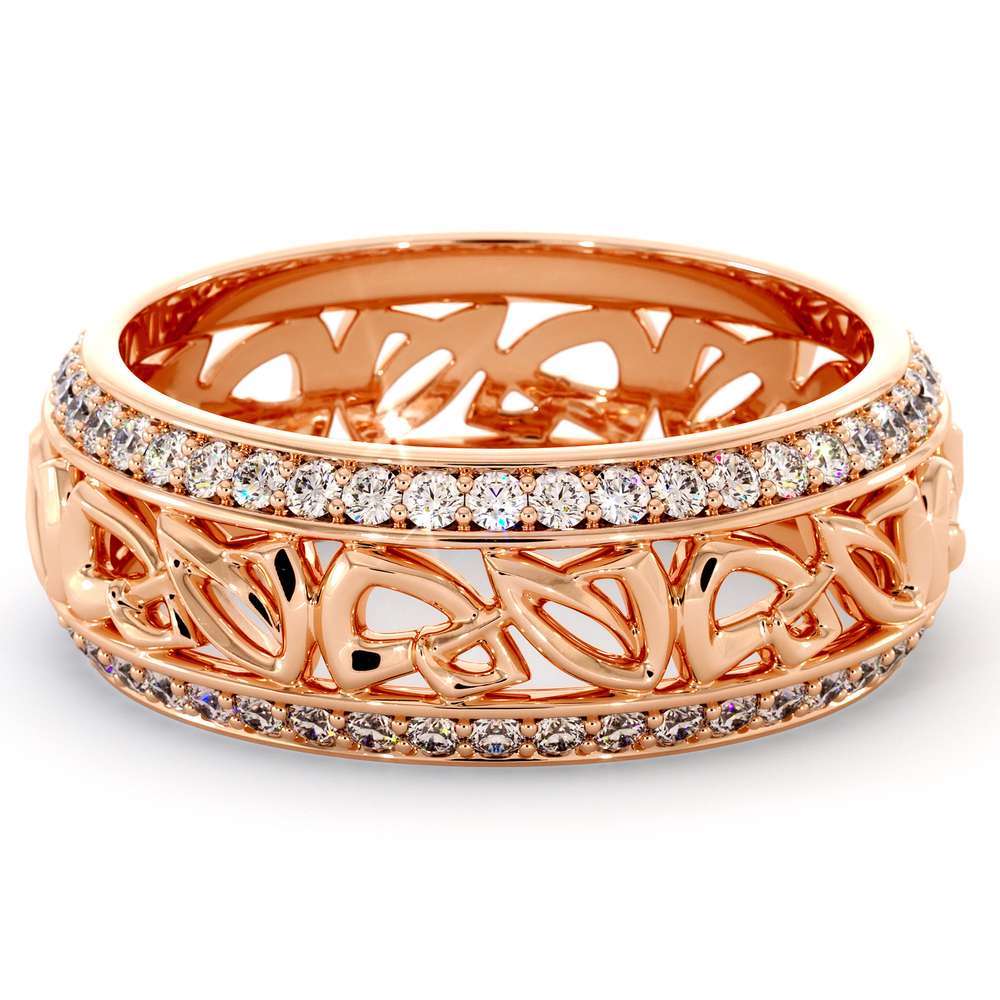 Rose Gold Wedding Band Women Wedding Band Natural Diamond Wedding Band