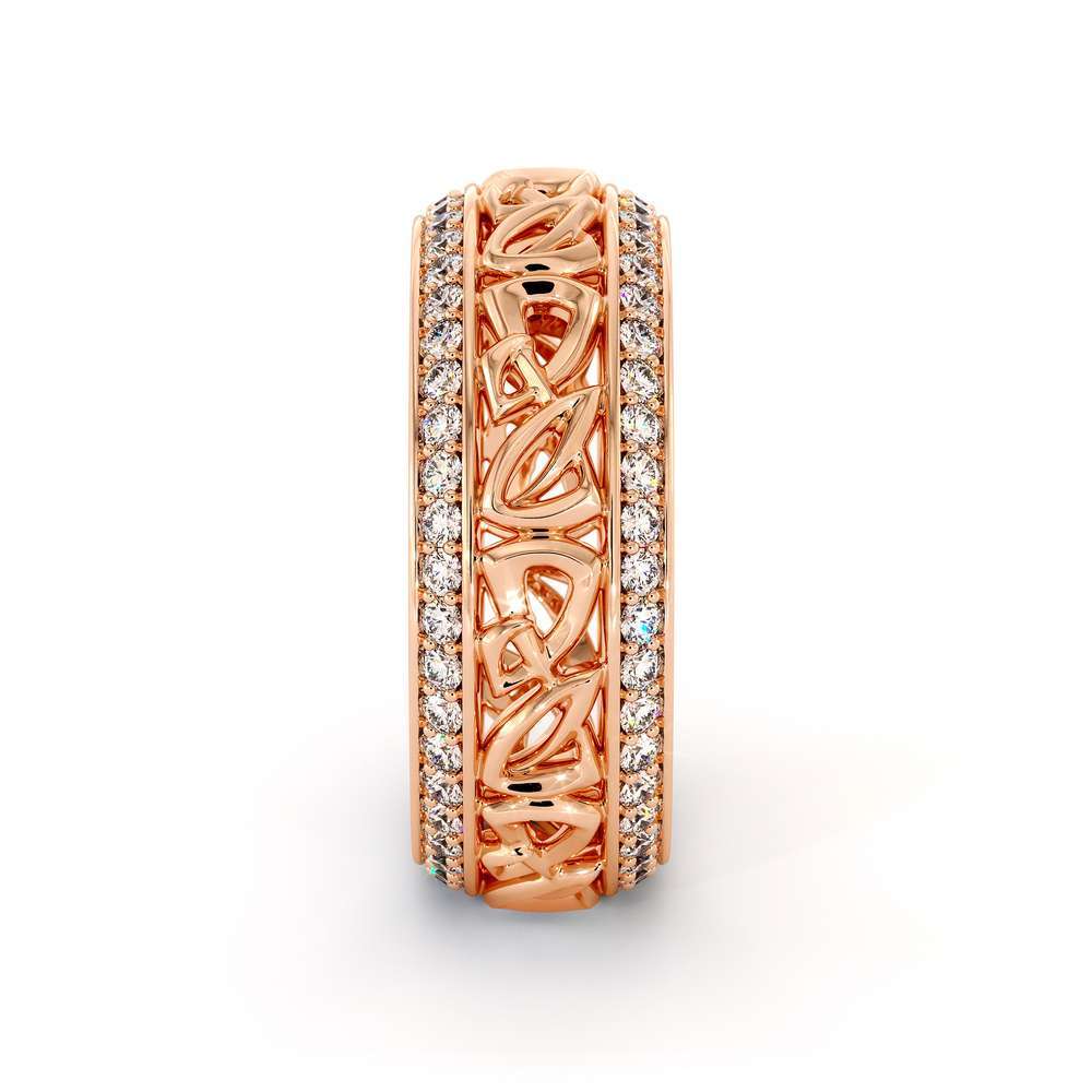 Rose Gold Wedding Band Women Wedding Band Natural Diamond Wedding Band