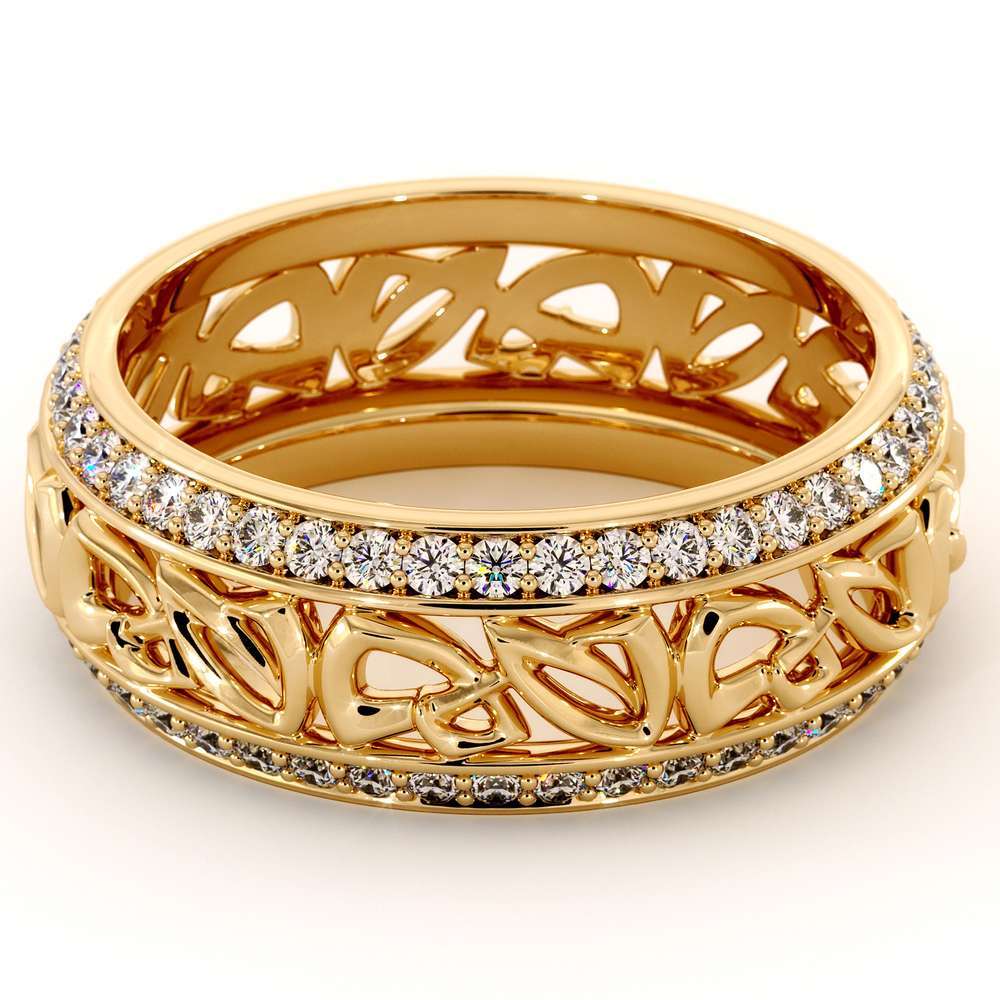 Yellow Gold Wedding Band Women Wedding Band Natural Diamond Wedding Band
