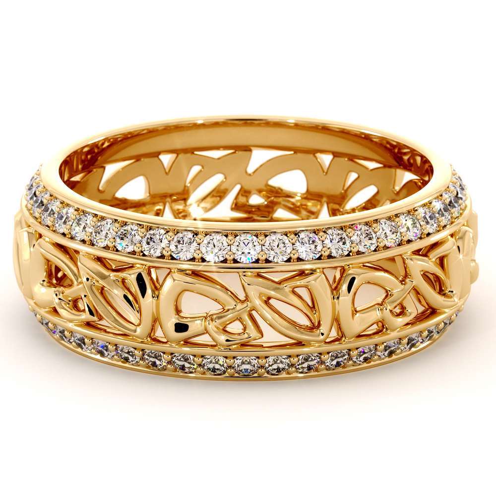 Yellow Gold Wedding Band Women Wedding Band Natural Diamond Wedding Band