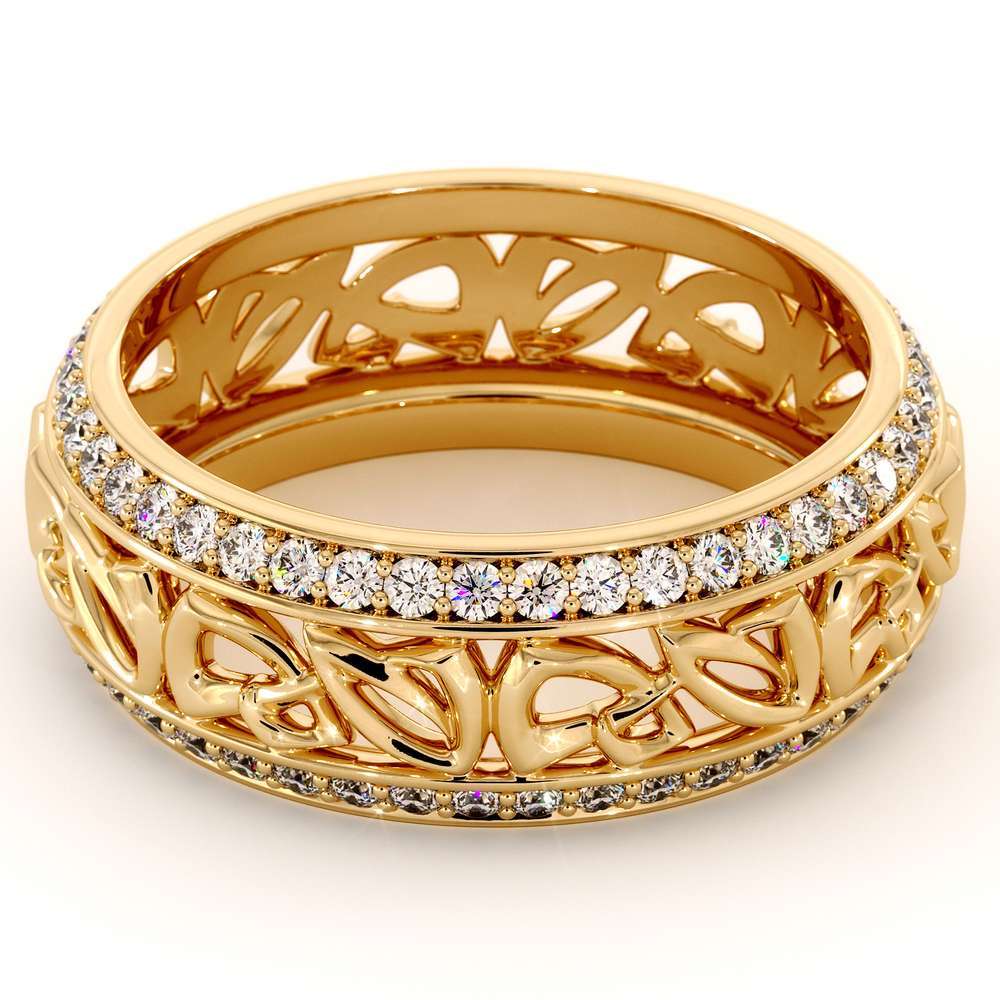 Yellow Gold Wedding Band Women Wedding Band Natural Diamond Wedding Band