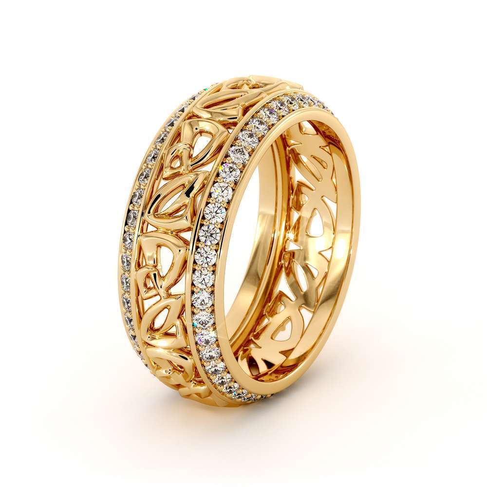 Yellow Gold Wedding Band Women Wedding Band Natural Diamond Wedding Band