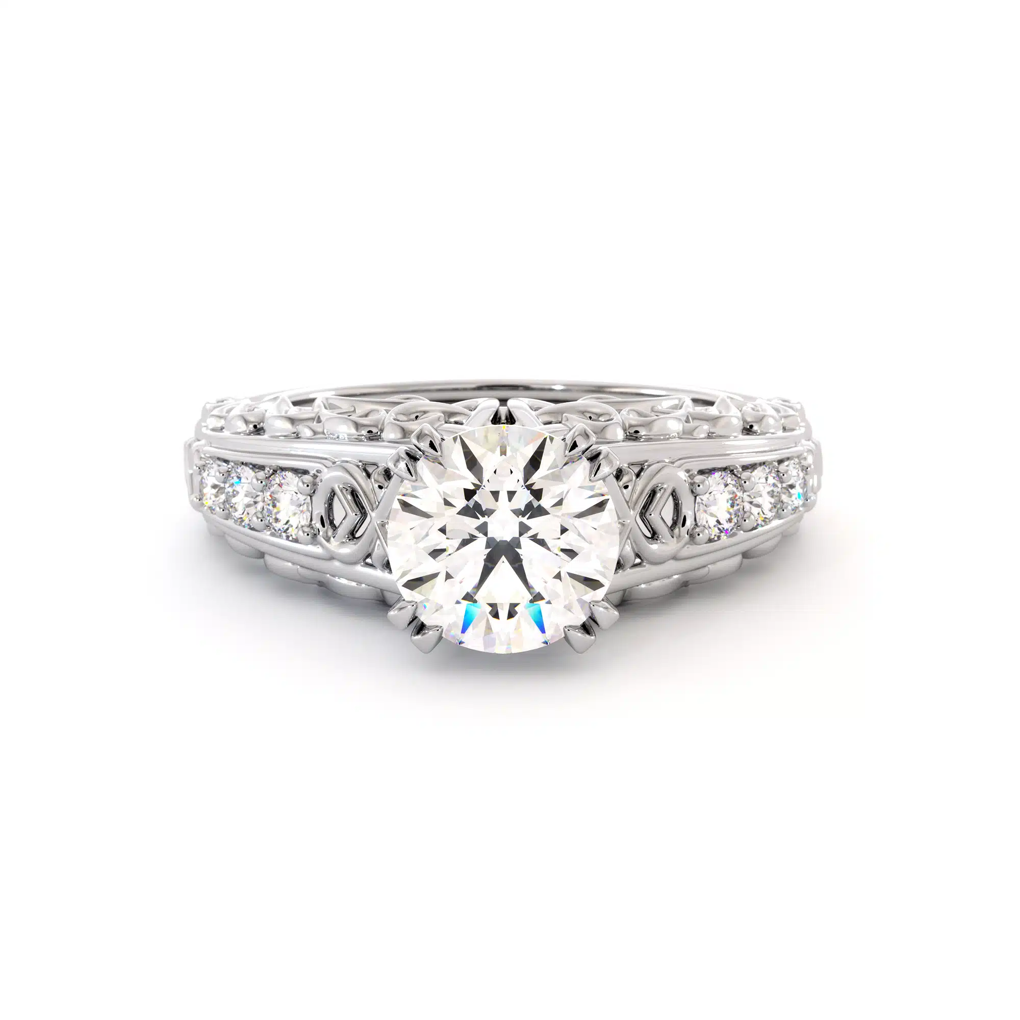 6 Aquamarine 2 Carat Engagement Ring Set