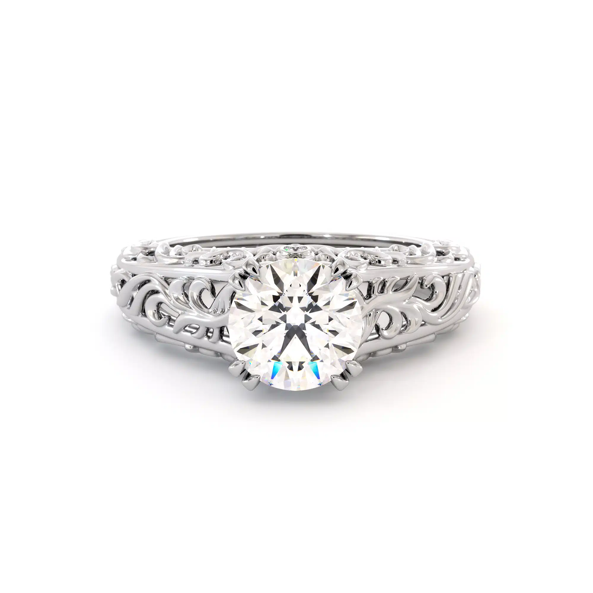 6 Aquamarine 2 Carat Engagement Ring Set
