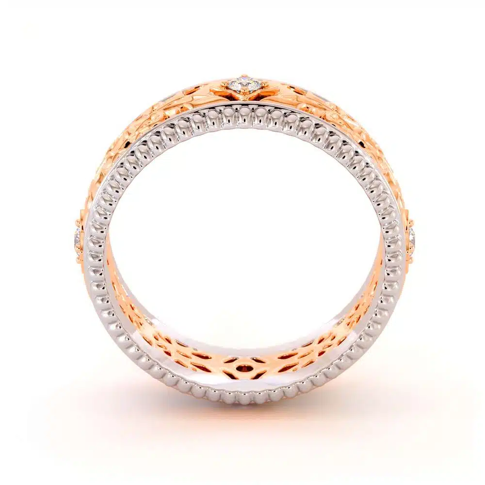 Unique Wedding Band Mens Wedding Band Rose & White Gold Wedding Ring 6 Unique Wedding Band Mens Wedding Band Rose & White Gold Wedding Ring