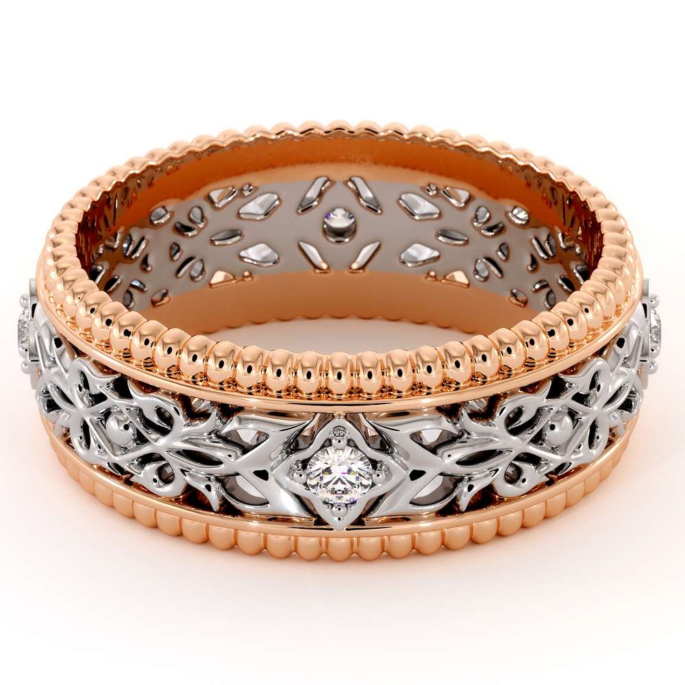 Unique Wedding Band Men Wedding Band White & Rose Gold Wedding Ring 2 Unique Wedding Band Men Wedding Band White & Rose Gold Wedding Ring