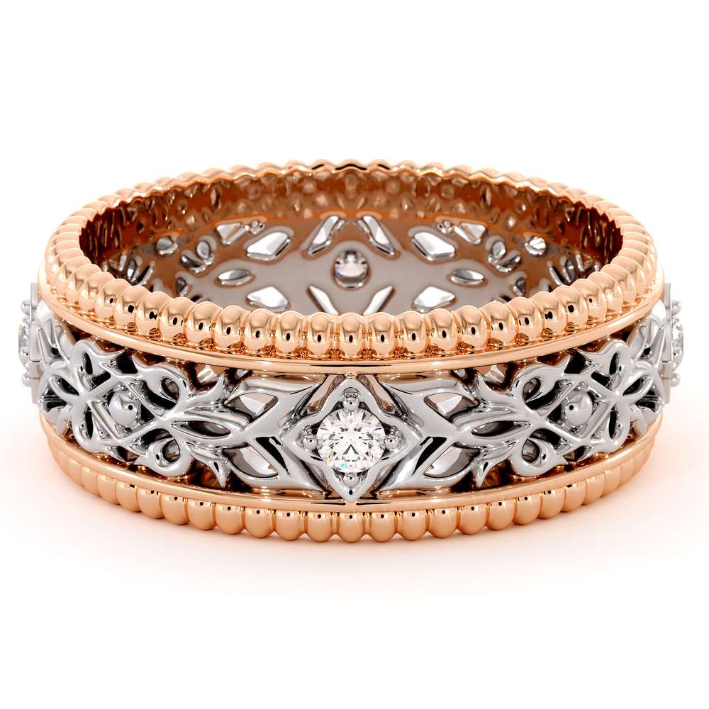 Unique Wedding Band Men Wedding Band White & Rose Gold Wedding Ring 1 Unique Wedding Band Men Wedding Band White & Rose Gold Wedding Ring