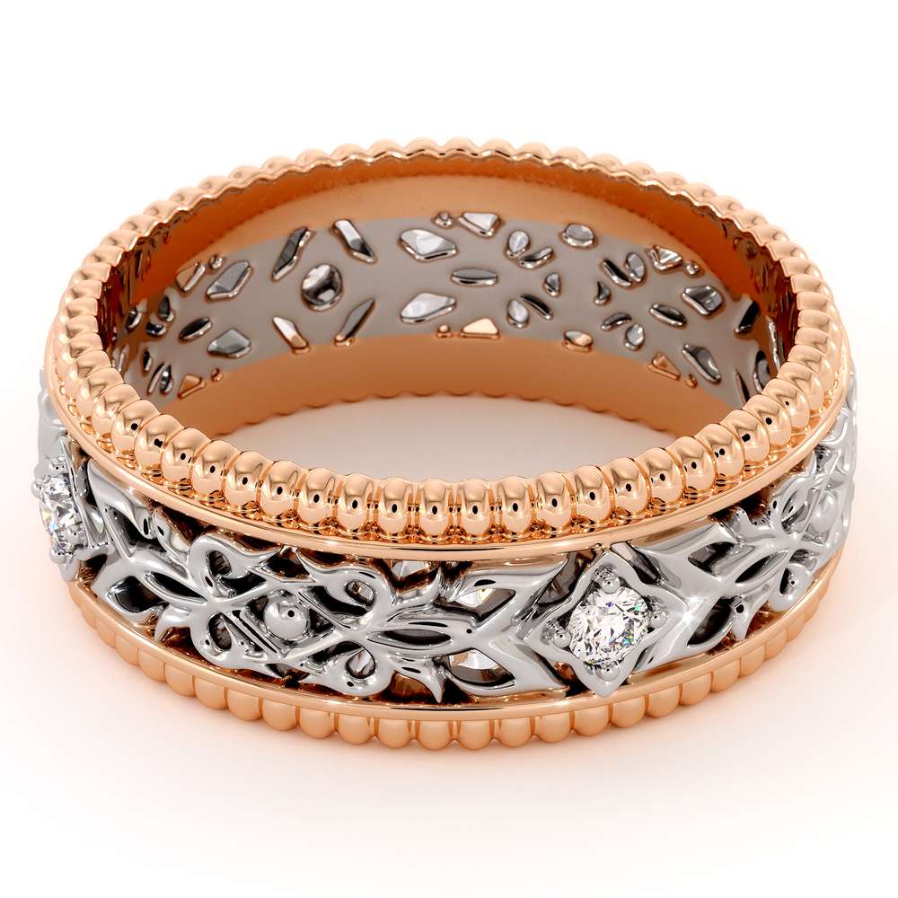 Unique Wedding Band Men Wedding Band White & Rose Gold Wedding Ring 3 Unique Wedding Band Men Wedding Band White & Rose Gold Wedding Ring
