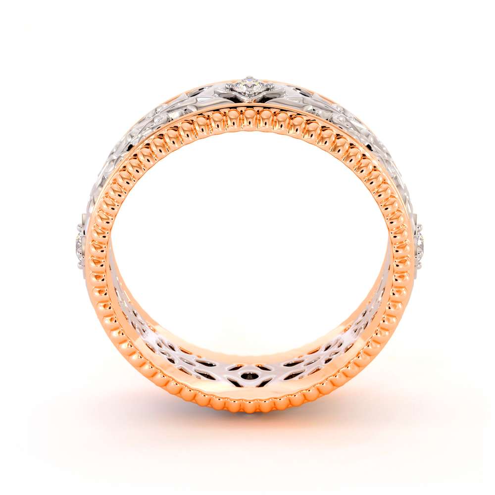 Unique Wedding Band Men Wedding Band White & Rose Gold Wedding Ring 5 Unique Wedding Band Men Wedding Band White & Rose Gold Wedding Ring