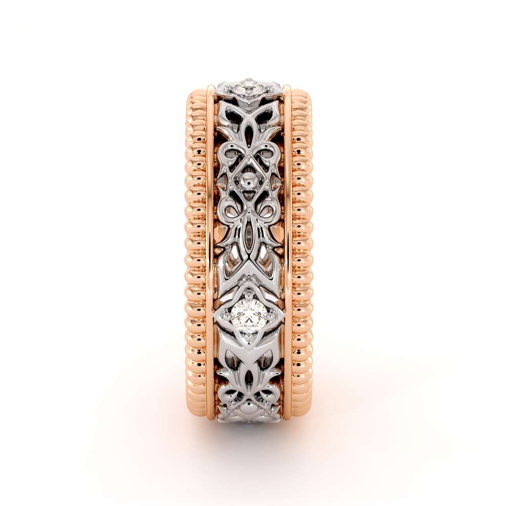 Unique Wedding Band Men Wedding Band White & Rose Gold Wedding Ring 6 Unique Wedding Band Men Wedding Band White & Rose Gold Wedding Ring