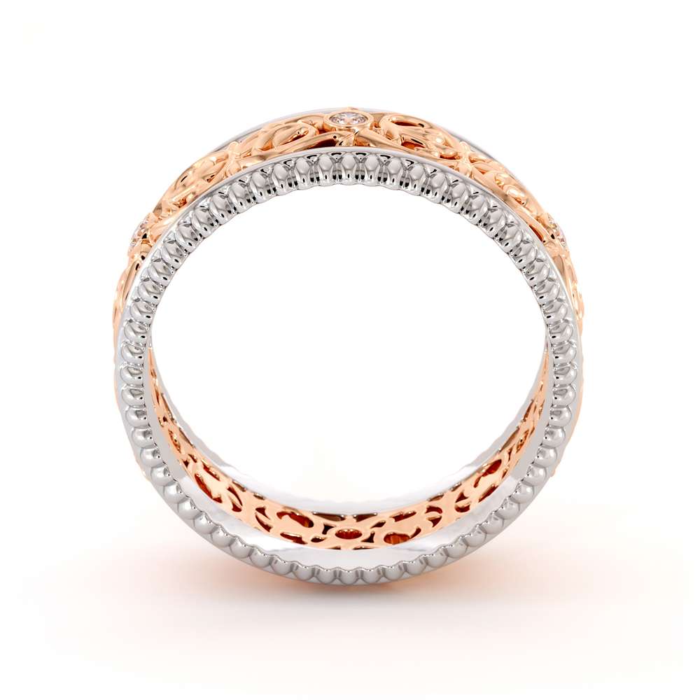 Mens Eternity Wedding Band-Men Wedding Band-14K Two Tone Gold Wedding Ring 6 Mens Eternity Wedding Band-Men Wedding Band-14K Two Tone Gold Wedding Ring