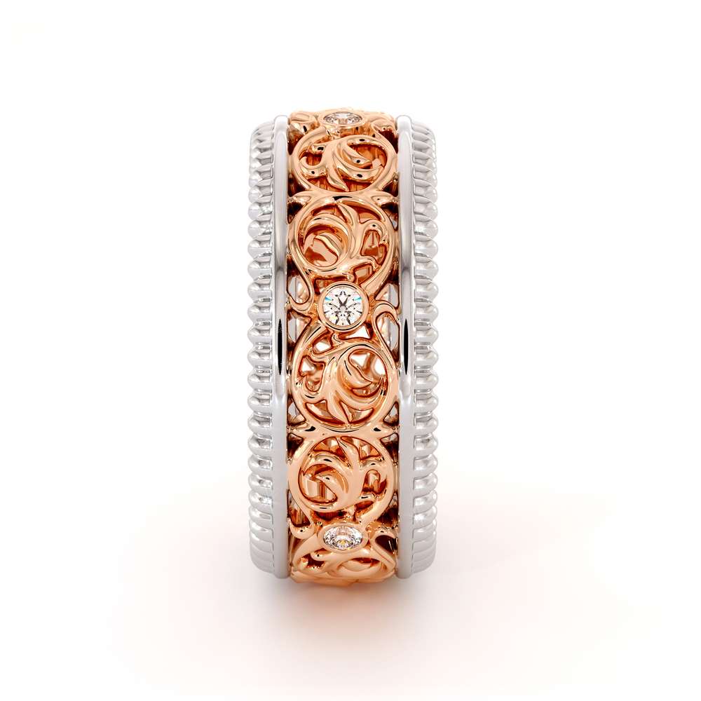 Mens Eternity Wedding Band-Men Wedding Band-14K Two Tone Gold Wedding Ring 5 Mens Eternity Wedding Band-Men Wedding Band-14K Two Tone Gold Wedding Ring