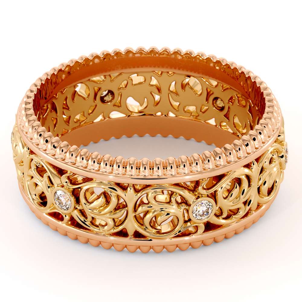 Eternity Men Wedding Band-Men Wedding ring-14K Two Tone Gold Wedding Ring 3 Eternity Men Wedding Band-Men Wedding ring-14K Two Tone Gold Wedding Ring