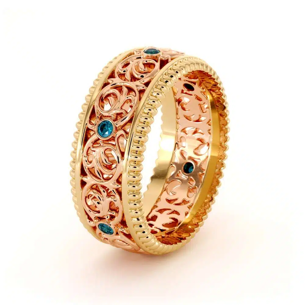men's Eternity Diamond Wedding Band-Men Wedding Band-14K Two Tone Gold Wedding Band 4 men's Eternity Diamond Wedding Band-Men Wedding Band-14K Two Tone Gold Wedding Band