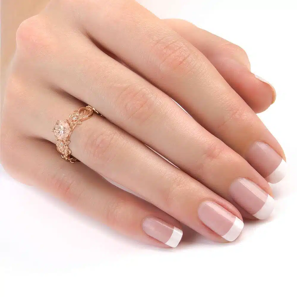 Morganite Engagement Ring 14K Rose Gold Ring Unique Flower Ring 6 Morganite Engagement Ring 14K Rose Gold Ring Unique Flower Ring