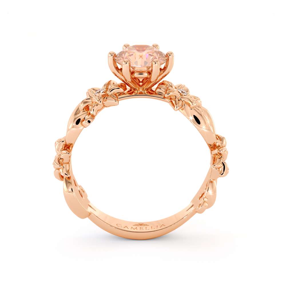 Morganite Engagement Ring 14K Rose Gold Ring Unique Flower Ring 7 Morganite Engagement Ring 14K Rose Gold Ring Unique Flower Ring