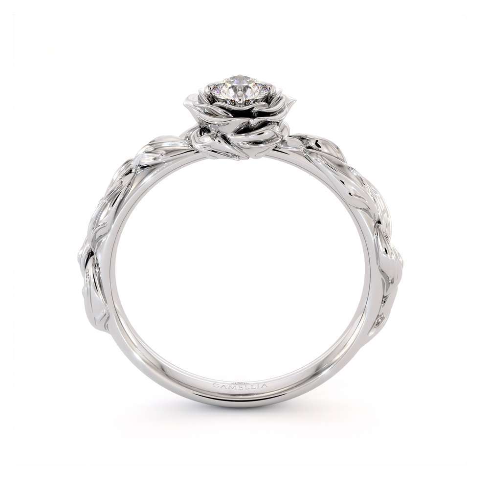 Diamond Engagement Ring Diamond Flower Engagement Ring White Gold Leaf Ring Solitaire Diamond Ring 3 Diamond Engagement Ring Diamond Flower Engagement Ring White Gold Leaf Ring Solitaire Diamond Ring