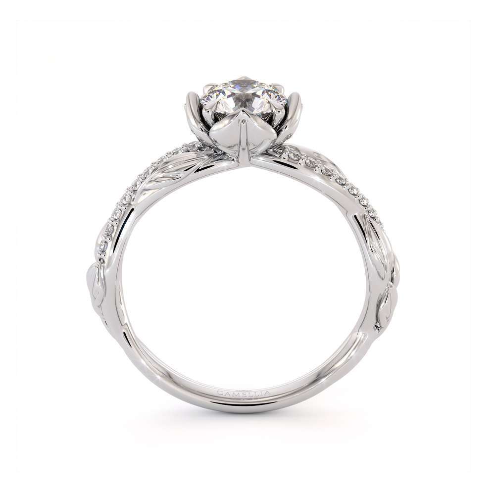 CVD Diamond Half Eternity Ring Flower Engagement Ring Lab Grown Diamond Ring