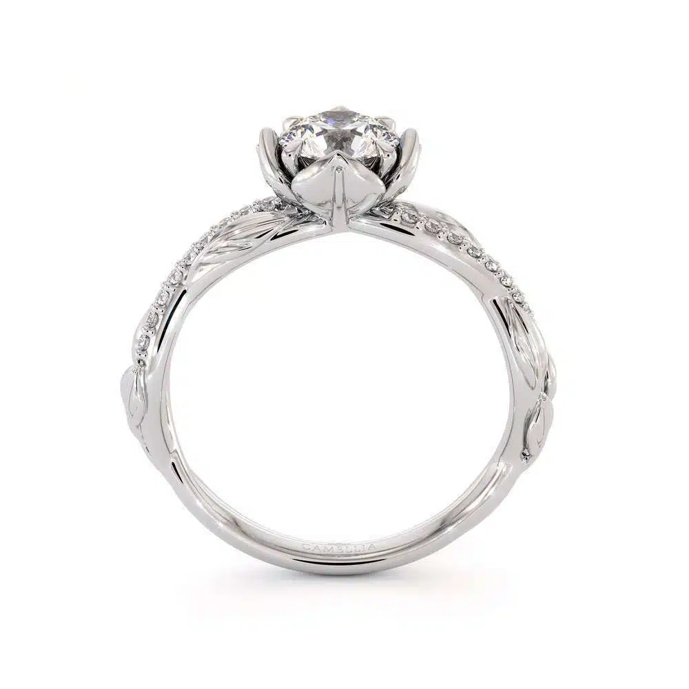 CVD Diamond Half Eternity Ring Flower Engagement Ring Lab Grown Diamond Ring 6 CVD Diamond Half Eternity Ring Flower Engagement Ring Lab Grown Diamond Ring