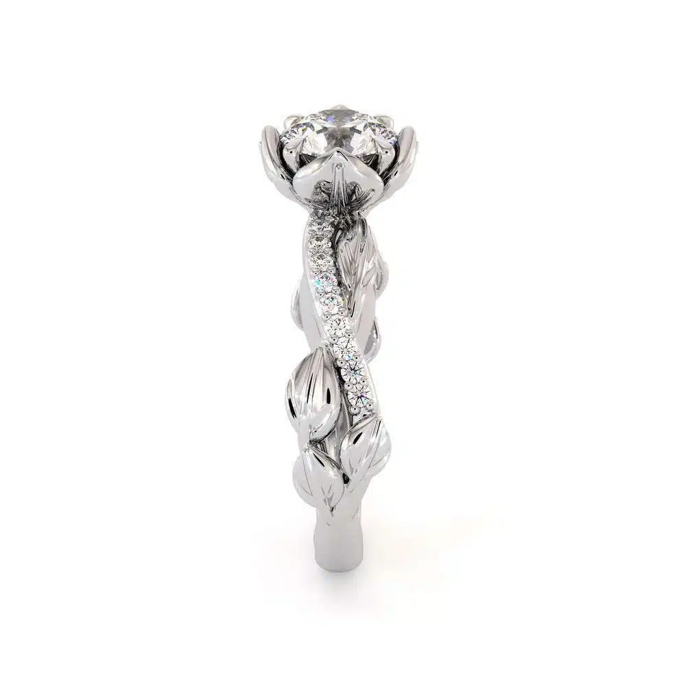 CVD Diamond Half Eternity Ring Flower Engagement Ring Lab Grown Diamond Ring 2 CVD Diamond Half Eternity Ring Flower Engagement Ring Lab Grown Diamond Ring