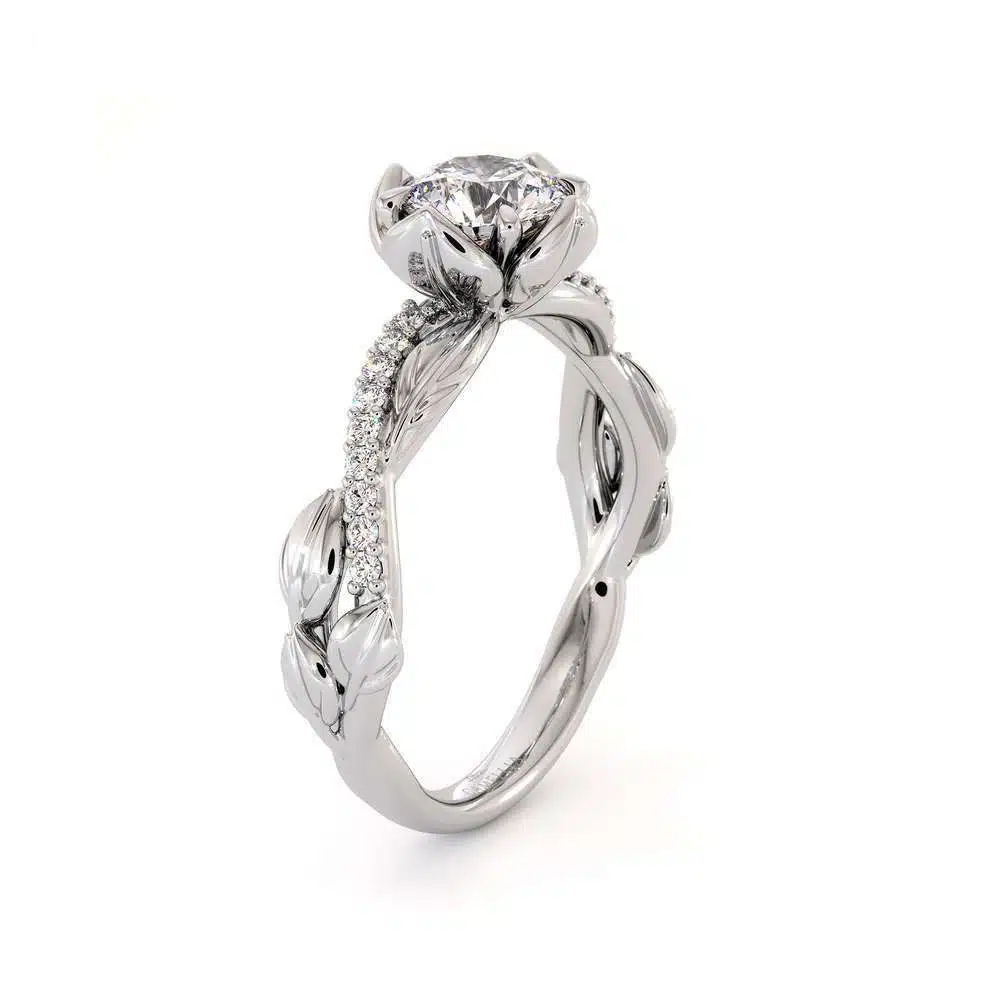 CVD Diamond Half Eternity Ring Flower Engagement Ring Lab Grown Diamond Ring 1 CVD Diamond Half Eternity Ring Flower Engagement Ring Lab Grown Diamond Ring