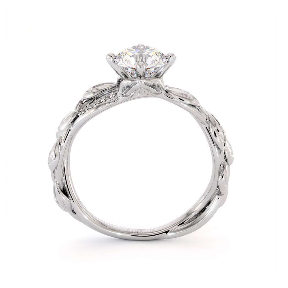 Moissanite Engagement Ring 14K White Gold Ring Twisting Leaves Engagement Ring 3 Moissanite Engagement Ring 14K White Gold Ring Twisting Leaves Engagement Ring