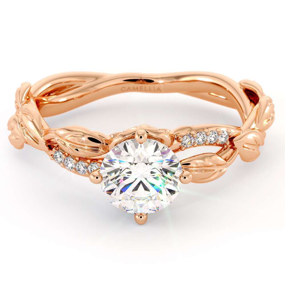 Twisting Leaves Lab Diamond Ring – Nature-Inspired Fine Jewelry Rose Gold