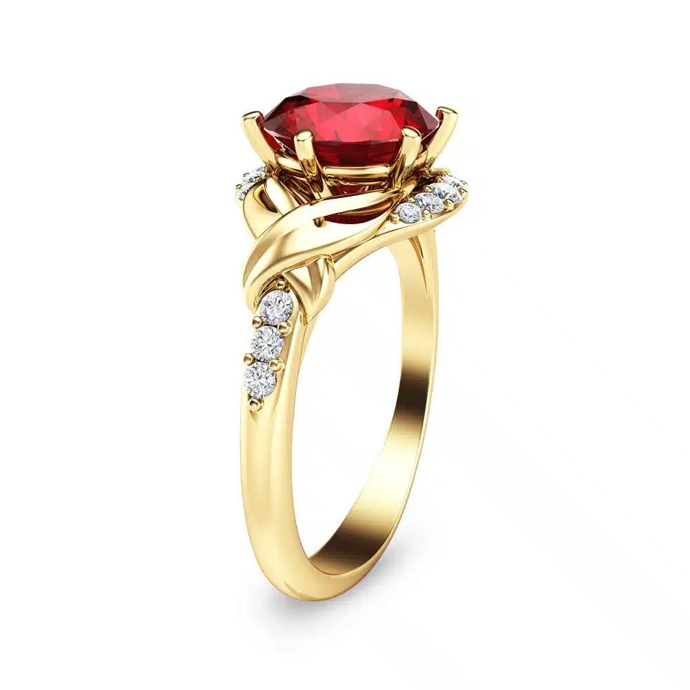 2ct Ruby Engagement Ring 14K Yellow Gold Engagement Ring Natural Ruby Ring 1 2ct Ruby Engagement Ring 14K Yellow Gold Engagement Ring Natural Ruby Ring