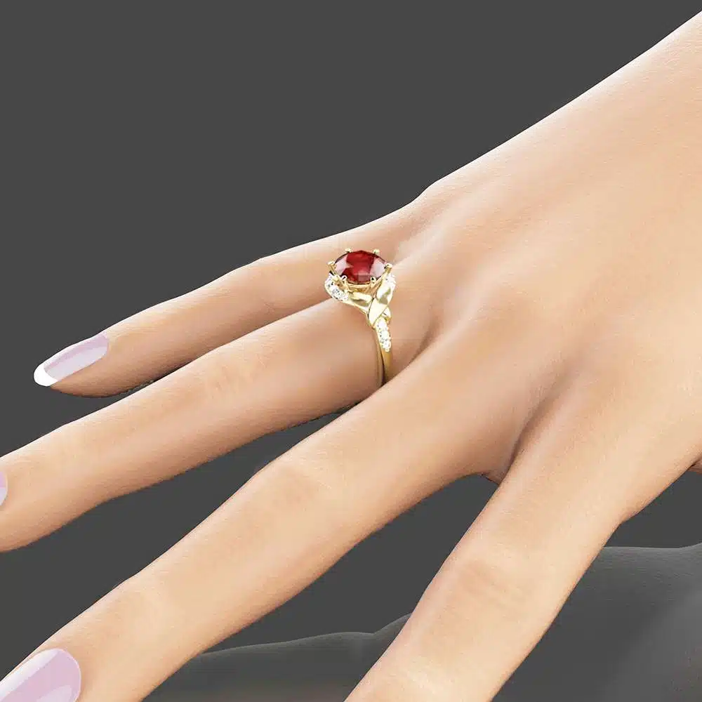 2ct Ruby Engagement Ring 14K Yellow Gold Engagement Ring Natural Ruby Ring 3 2ct Ruby Engagement Ring 14K Yellow Gold Engagement Ring Natural Ruby Ring