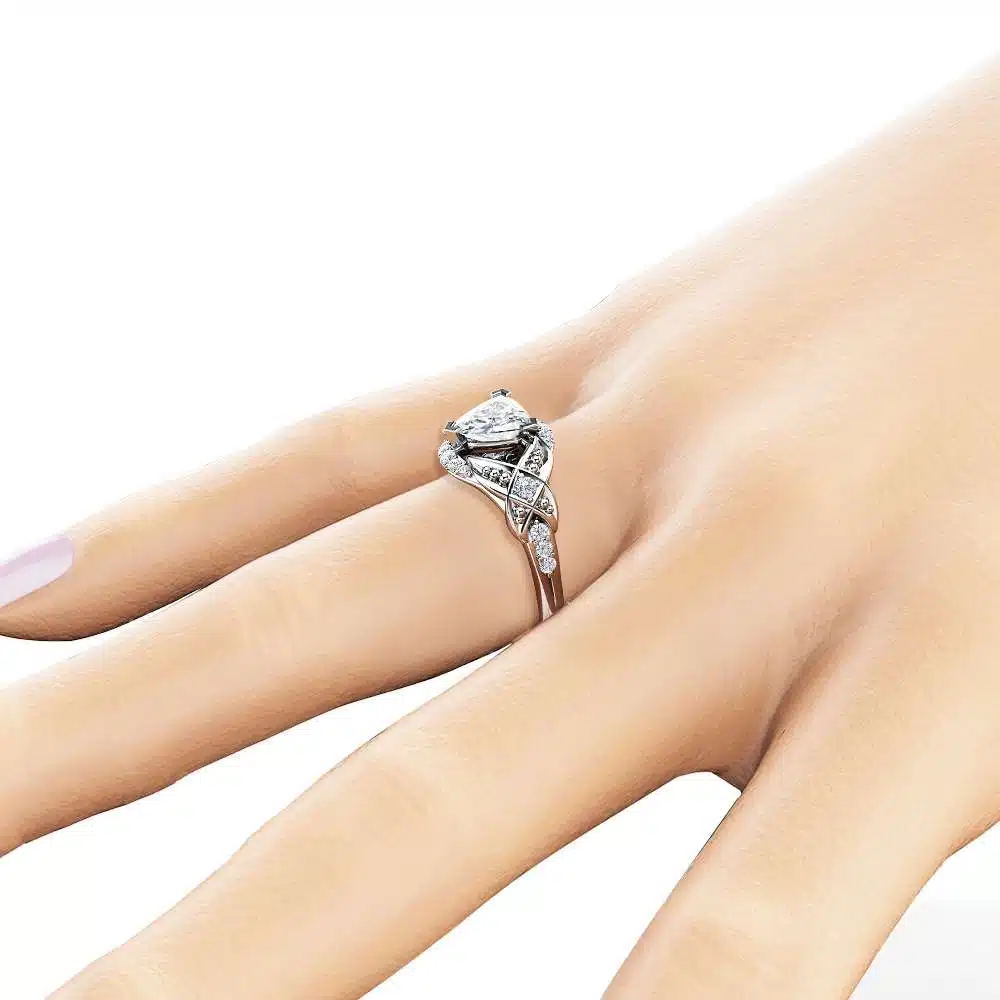Trillion Cut Moissanite Engagement Ring 14K White Gold Engagement Ring Unique Trillion Moissanite Ring 3 Trillion Cut Moissanite Engagement Ring 14K White Gold Engagement Ring Unique Trillion Moissanite Ring
