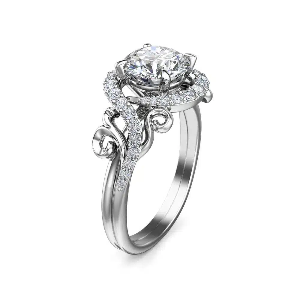 Unique Engagement Moissanite Ring 14K White Gold Moissanite Ring Unique Design Engagement Ring 1 Unique Engagement Moissanite Ring 14K White Gold Moissanite Ring Unique Design Engagement Ring