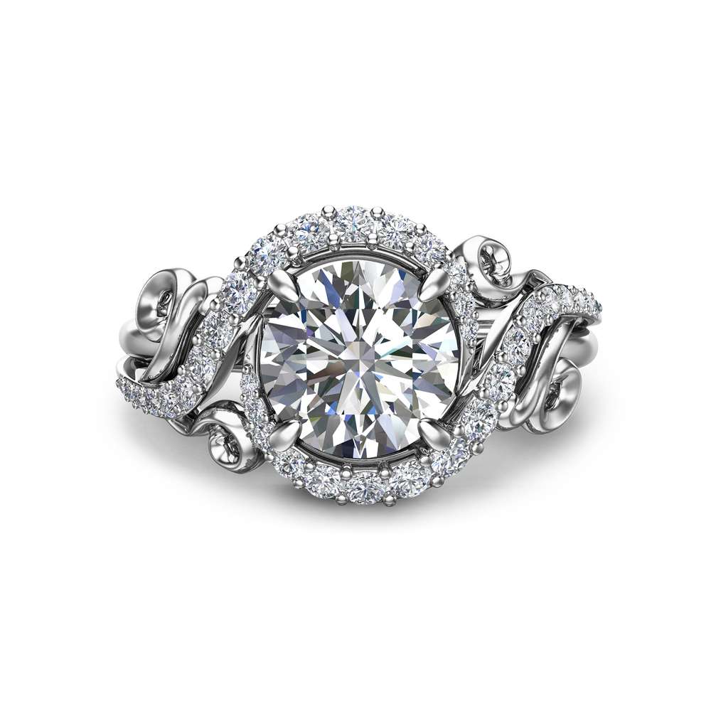 Unique Engagement Moissanite Ring 14K White Gold Moissanite Ring Unique Design Engagement Ring 2 Unique Engagement Moissanite Ring 14K White Gold Moissanite Ring Unique Design Engagement Ring