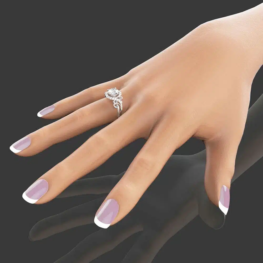 Unique Engagement Moissanite Ring 14K White Gold Moissanite Ring Unique Design Engagement Ring 3 Unique Engagement Moissanite Ring 14K White Gold Moissanite Ring Unique Design Engagement Ring