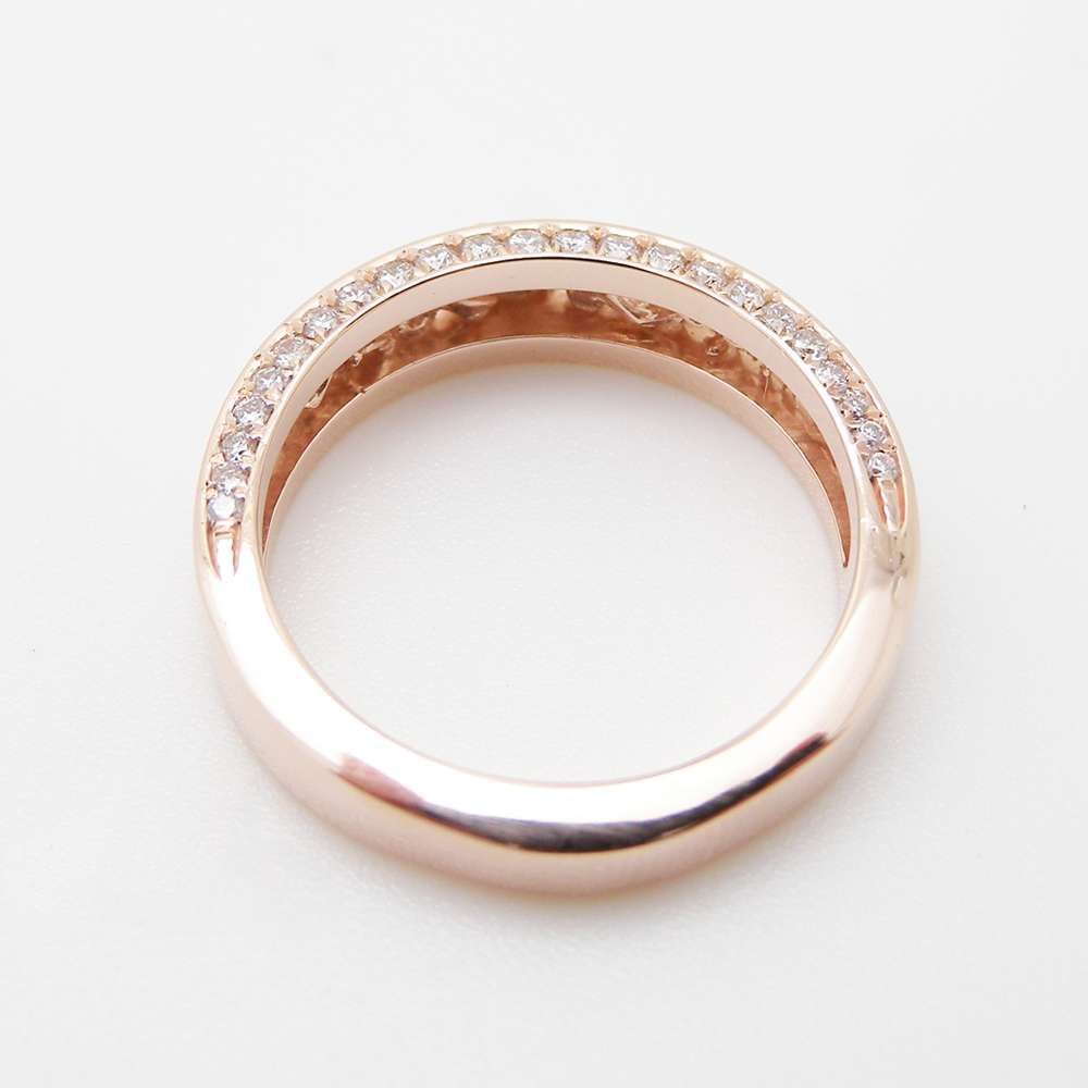 Rose Gold Diamond Wedding Band Half Eternity Engagement Band Filigree Wedding Diamond Ring 3 Rose Gold Diamond Wedding Band Half Eternity Engagement Band Filigree Wedding Diamond Ring