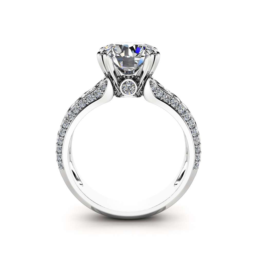 2CT Moissanite Engagement Ring Handmade 14K White Gold Engagement Ring Diamond Moissanite Ring