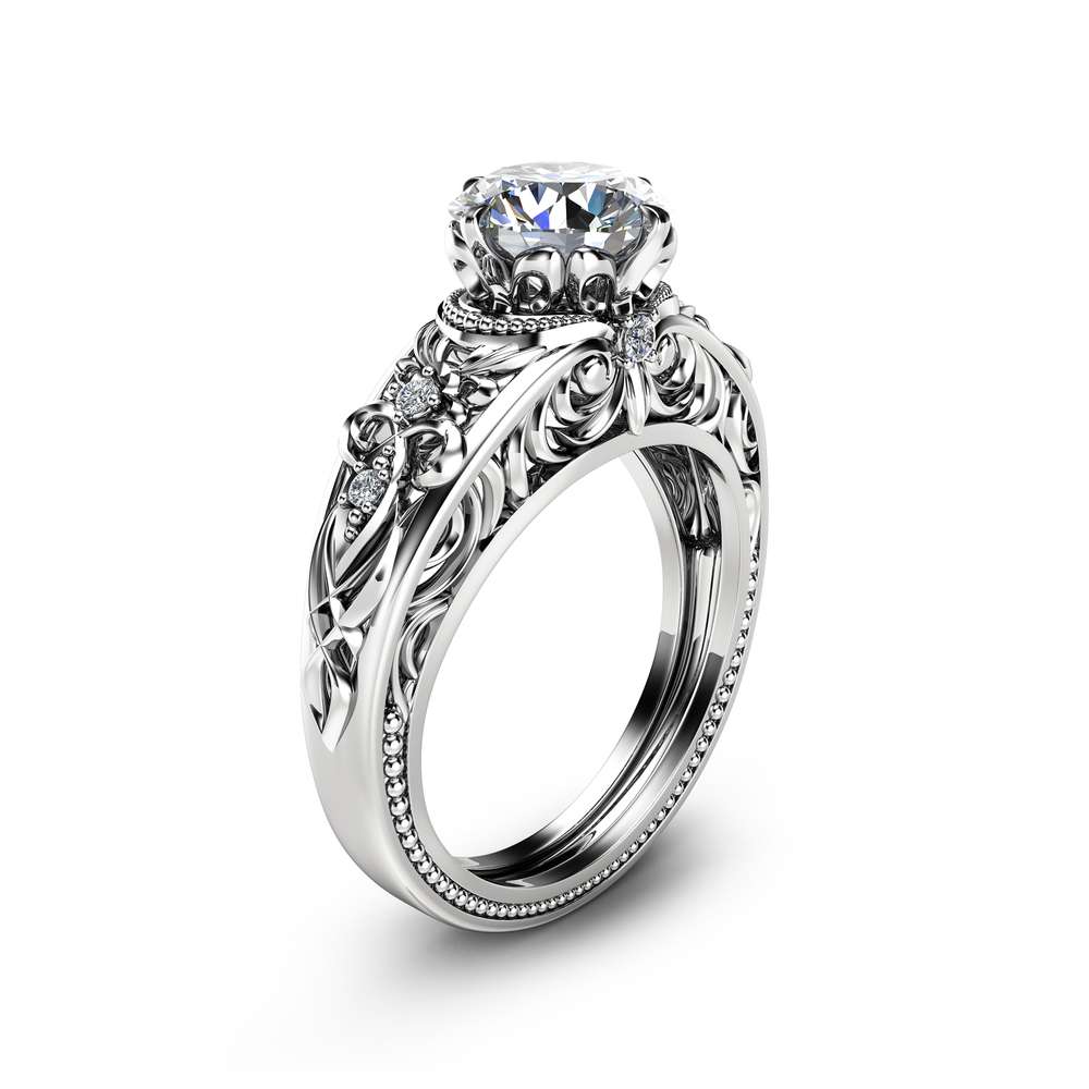 Vintage Engagement Ring 14K White Gold Ring Vintage Engagement Ring 1 Vintage Engagement Ring 14K White Gold Ring Vintage Engagement Ring