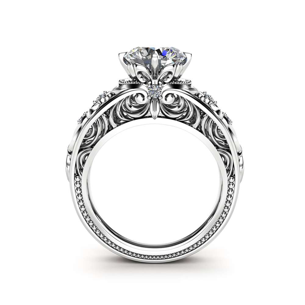 Vintage Engagement Ring 14K White Gold Ring Vintage Engagement Ring 4 Vintage Engagement Ring 14K White Gold Ring Vintage Engagement Ring