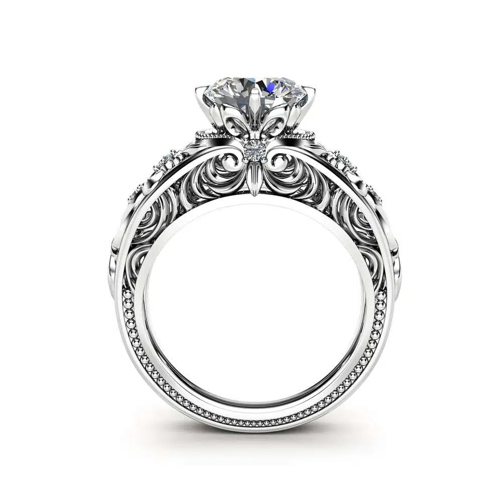 Vintage Engagement Ring 14K White Gold Ring Vintage Engagement Ring 4 Vintage Engagement Ring 14K White Gold Ring Vintage Engagement Ring