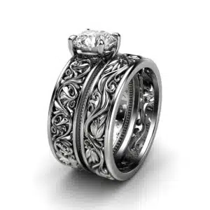 Unique Filigree For Her Matching Band