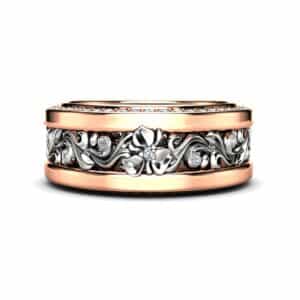 Mens 14K Two Tone Gold Matching Band Only