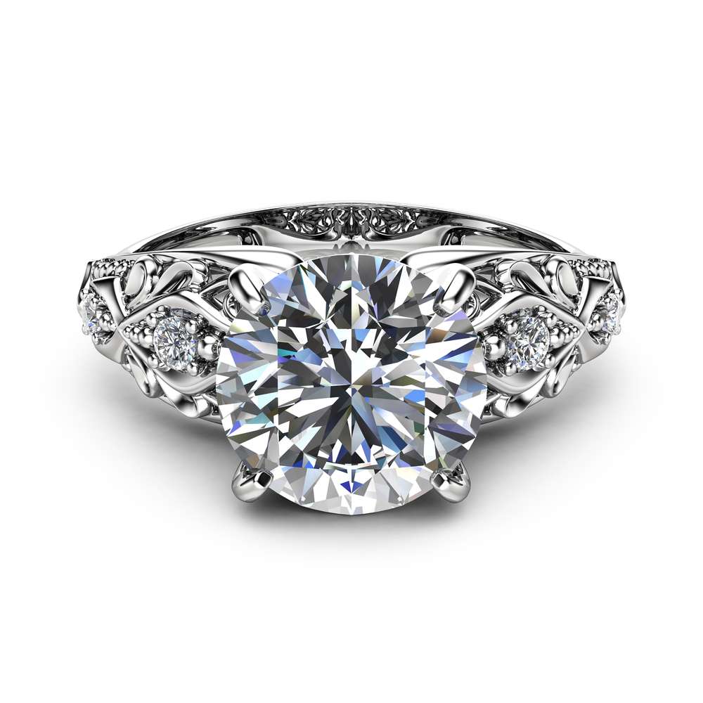 Unique Engagement Ring 14K White Gold Moissanite Ring 2 Carat Engagement Ring Unique Moissanite Ring 2 Unique Engagement Ring 14K White Gold Moissanite Ring 2 Carat Engagement Ring Unique Moissanite Ring