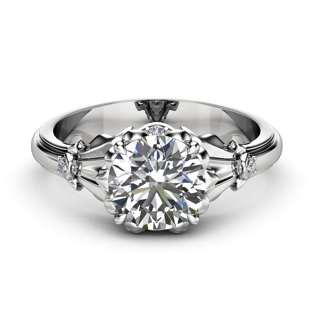 Unique Moissanite Engagement Ring 14K White Gold Engagement Rin 2 Unique Moissanite Engagement Ring 14K White Gold Engagement Rin