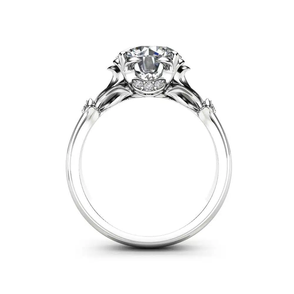 Unique Moissanite Engagement Ring 14K White Gold Engagement Rin 3 Unique Moissanite Engagement Ring 14K White Gold Engagement Rin