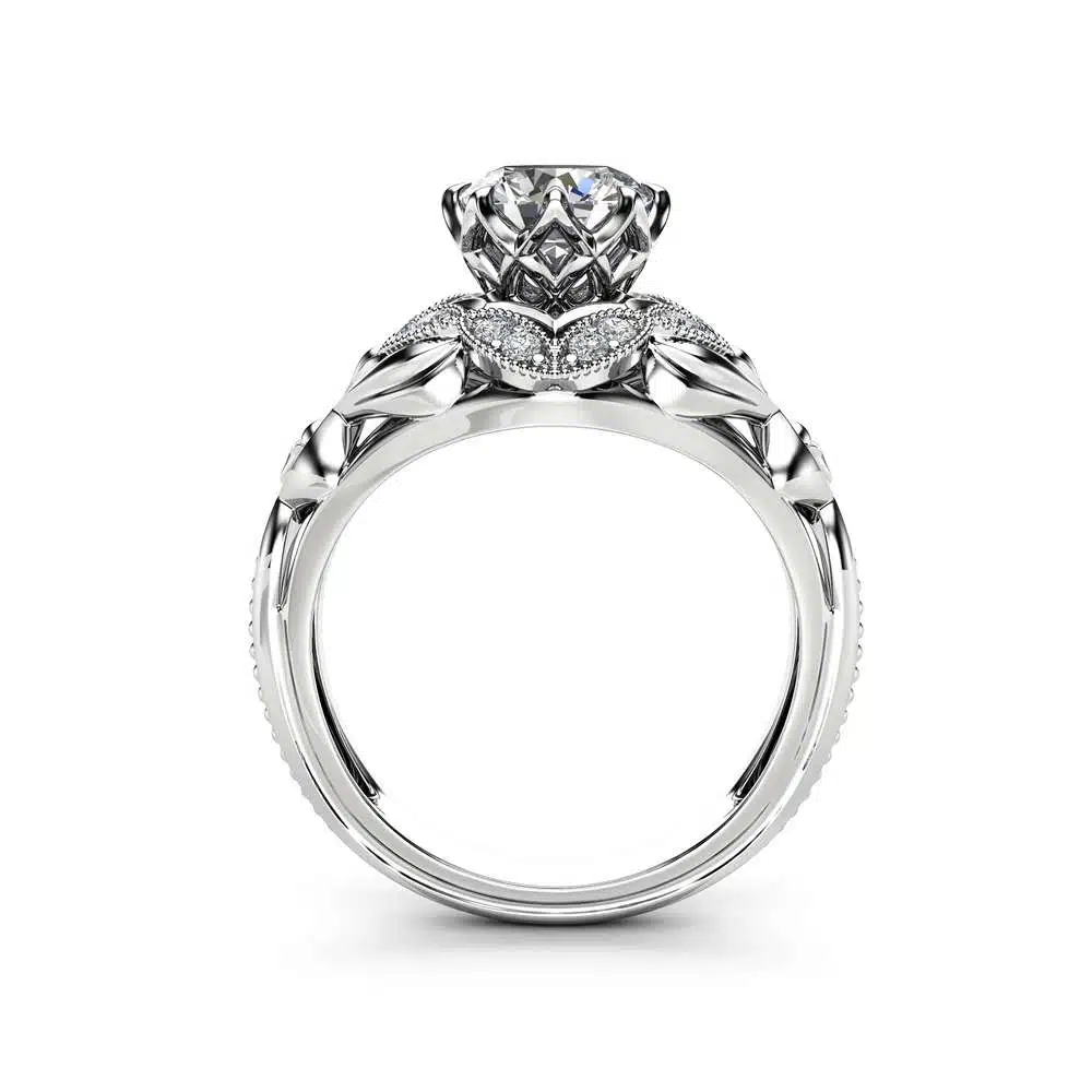Moissanite Designer Engagement Ring 14K White Gold Engagement Ring Diamond Alternative Designer Ring 3 Moissanite Designer Engagement Ring 14K White Gold Engagement Ring Diamond Alternative Designer Ring